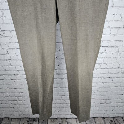 Michael Kors Brown Flat Front Straight Leg Stretch Dress Pants Trousers 36x32