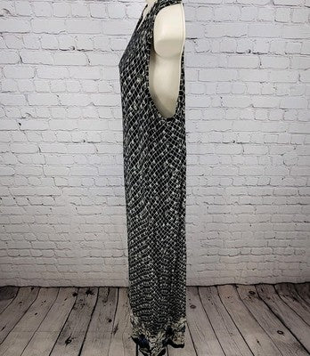 VTG BE2BE Or NOT 2 BE Black Floral Sleeveless Lightweight Dress USA Made Size 2X