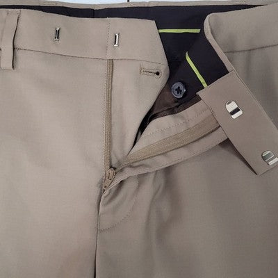 Louis Raphael Luxe Tan Wool Blend Stretch Slim Fit Flat Front Pants Size 35x30