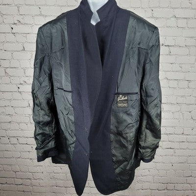 VTG Gino Pacelli Navy Satoria Finezza 2 Button Notch Blazer Sport Coat USA 53