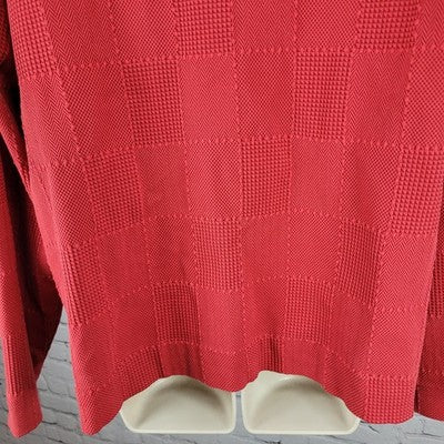Coldwater Creek Red Cotton Blend Stretch Check Buttoned Over Shirt Size XL