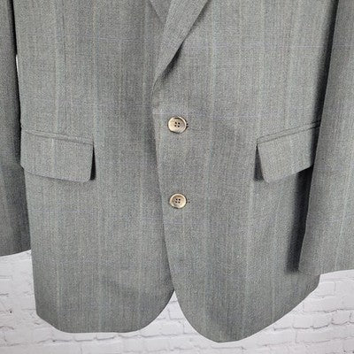 Haggar Grey Gentleman's Fit 2 Button Vented Notch Blazer Sport Coat USA Size 42L