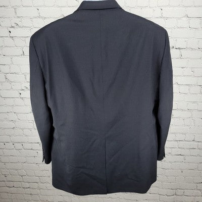 Hart Schaffner & Marx Nordstrom Gold Trumpeter Black 2 Button Blazer USA 46R