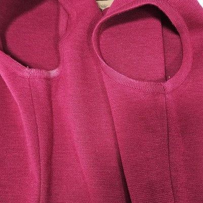 VTG Mirsa Red 100% Wool 2 Piece Set Buttoned 3/4 Sleeve Crop Jacket Top Italy 8