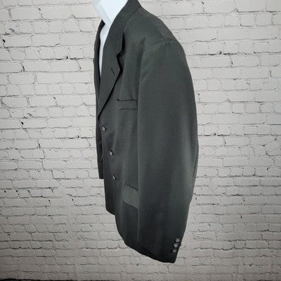 Wall Street Collection Grey 3 Button Notch Blazer Sport Coat USA Made Size 44R