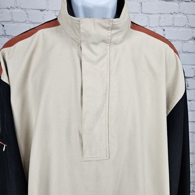 Ashworth Beige Colorblock Nano-Tex Water Resistant 1/4 Zip Pullover Jacket XL