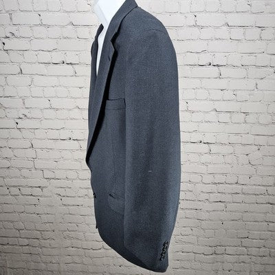 VTG Christian Brooks Blue 2 Button Vented Notch Blazer Sport Coat USA 42XL