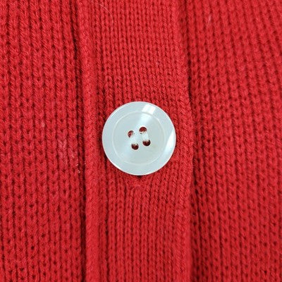 VTG Appleseed's Red Button Up Long Sleeve Cardigan Sweater Size Large L