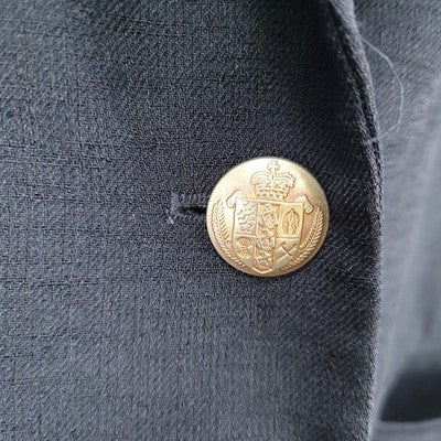 Patchington Navy 2 Metal Button Notch Ventless Blazer Suit Jacket Size 12