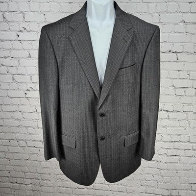 Joseph Abboud Black Label Grey 100% Wool 2 Button Blazer Sport Coat USA 40R