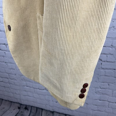 Richman Tan Corduroy 2 Button Vented Blazer Sport Coat Poland Made Size 46L