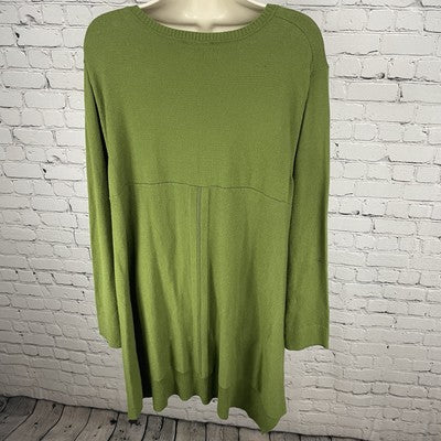 NWD Westbound Green Knit Ribbed Pullover V Neck Stretch Sweater Size 2X