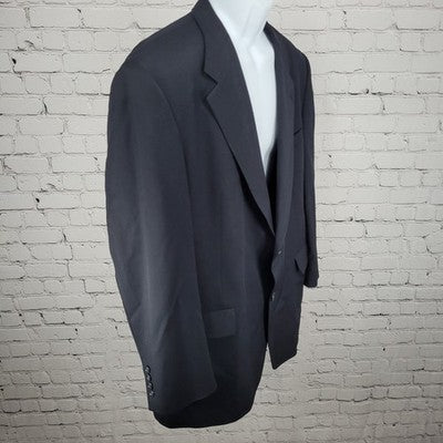 Hart Schaffner & Marx Nordstrom Gold Trumpeter Black 2 Button Blazer USA 46R