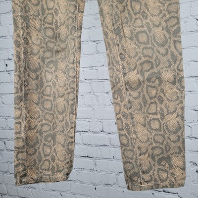 CARMAR Snakeprint Low Rise Skinny Stretch Jeans USA Made Size 27 (30x28.5)