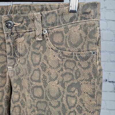 CARMAR Snakeprint Low Rise Skinny Stretch Jeans USA Made Size 27 (30x28.5)