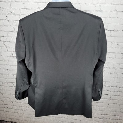 Haggar Black Tailored Fit 2 Button Double Vent Notch Blazer Sport Coat Size 48R