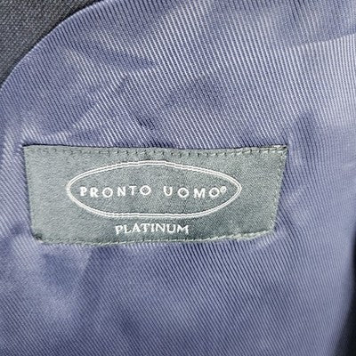 Pronto Uomo Navy 100% Wool Platinum 2 Button Vented Notch Blazer Sport Coat 44R