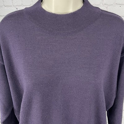 Blue Drake Purple Merino Wool Blend Knit Sweater Italy Made Size Medium M