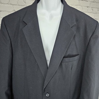 Edwards Navy Signature Natural Stretch 2 Button Notch Blazer Sport Coat 50R
