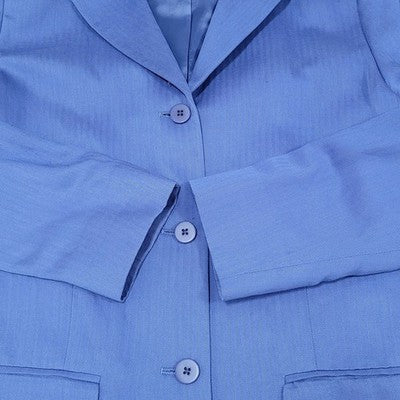 VTG Benchley Ltd Blue Linen Blend 3 Button Notch Blazer Suit Jacket USA Size 8T