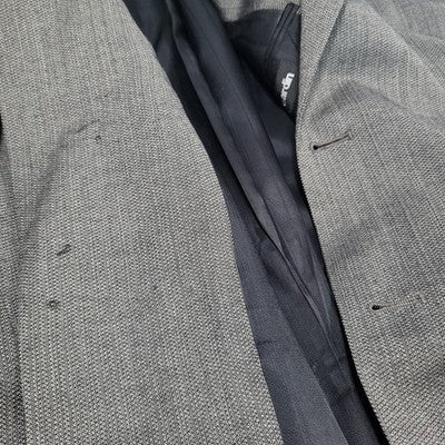 Pierre Cardin Grey 2 Button Ventless Notch Blazer Sport Coat Suit Jacket USA 42L