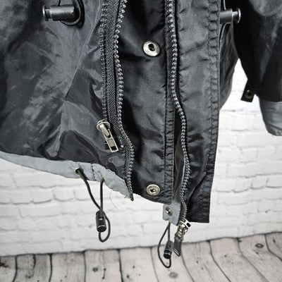 Colorado Grey Black Canvas Shoulder Hideable Hood Zip Pockets Light Jacket XXXL