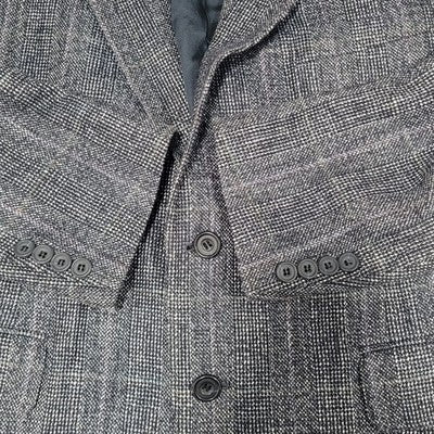 VTG Benchley Ltd Black White 2 Button Vented Notch Blazer Sport Coat USA 42S