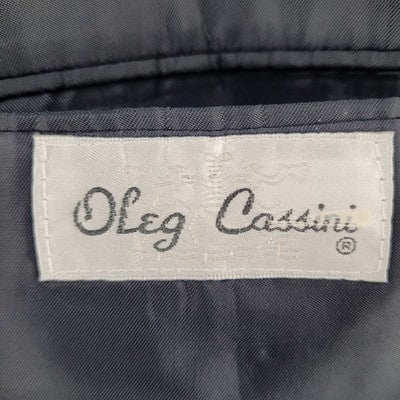 Oleg Cassini Navy 100% Wool 3 Button Ventless Notch Blazer Sport Coat 42L