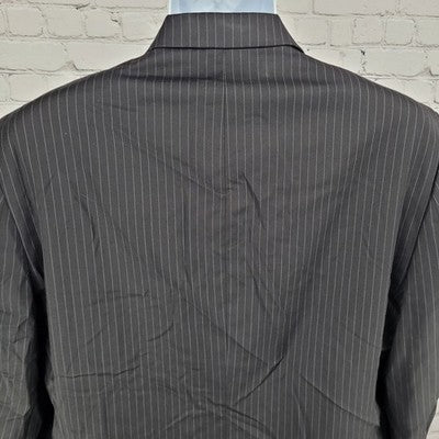 Lauren Ralph Lauren Black 100% Wool Pinstriped 2 Button Blazer Sport Coat 42S
