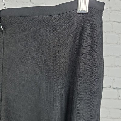 VTG JS Collections Black Mesh Overlay Wide Leg High Rise Pants 6P (27x30)