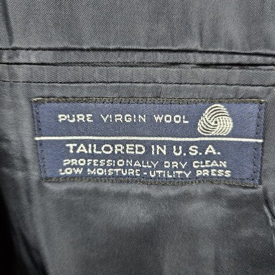 Austin Reed Navy 100% Wool Pinstriped 2 Button Notch Blazer Sport Coat USA 41L
