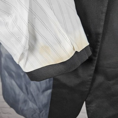 Haggar Black Slim Fit Travel Performance 2 Button Vented Blazer Sport Coat 42R