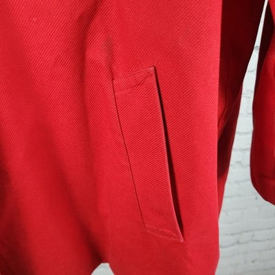 VTG Lauren Ralph Lauren Red Corduroy Collar Equestrian Print Lining Coat 1X