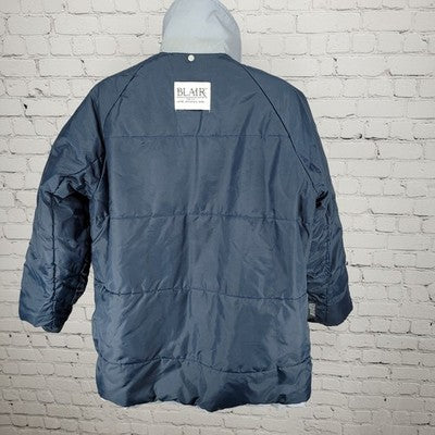 VTG Blair Blue Thinsulate Zip & Snap Utility Workwear Jacket USA Made Size XL