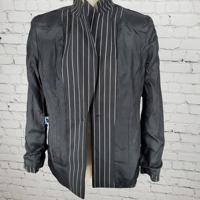 Austin Reed Black Striped 100% Worsted Wool Peak Blazer Jacket USA Petite 4P