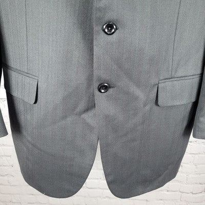 NWD VTG Royal Classic Grey Pinstriped Notch Blazer Sport Coat USA Made Size 42