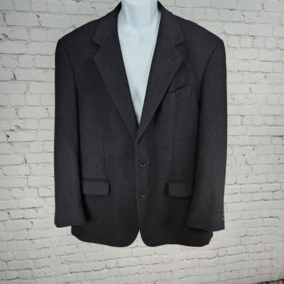 Majer Black 2 Button Single Vented Notch Blazer Sport Coat Italy Made 45
