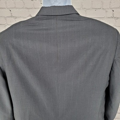 VTG Kuppenheimer Grey Pinstriped 2 Button Blazer Sport Coat USA Made Size 42