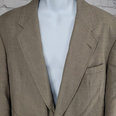 Wall Street Collection Brown 2 Button Notch Blazer Sport Coat USA Made Size 46R