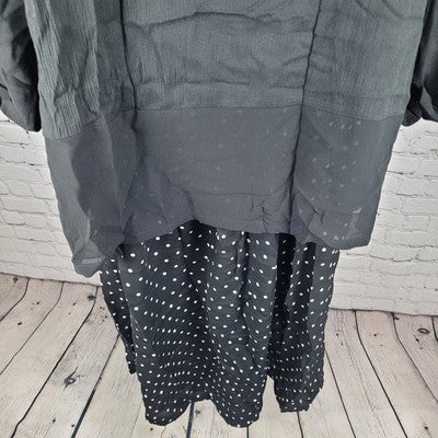 VTG Studio I Black Polka Dot 3 Piece Outfit Skirt Set USA Made Size 16 Large L
