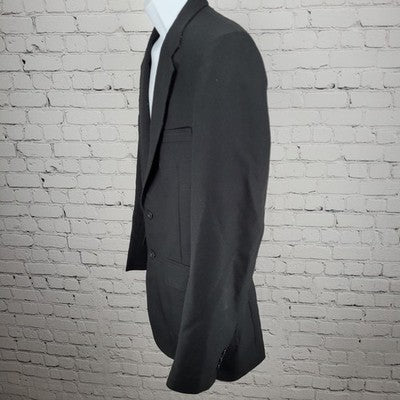 Towncraft Black 2 Button Single Vented Notch Washable Blazer Sport Coat USA 40