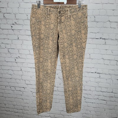CARMAR Snakeprint Low Rise Skinny Stretch Jeans USA Made Size 27 (30x28.5)