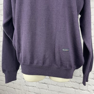 Blue Drake Purple Merino Wool Blend Knit Sweater Italy Made Size Medium M