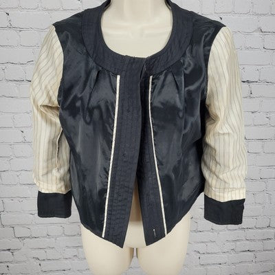 J. CREW Black 100% Wool Super 120's Lightweight Buttoned Lined Jacket Size 4