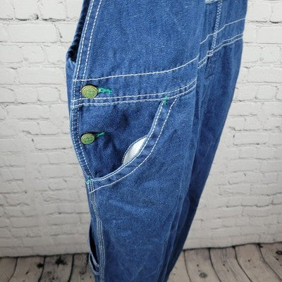Liberty Blue Denim 100% Cotton Carpenter Pockets Workwear Overalls Size 42x30