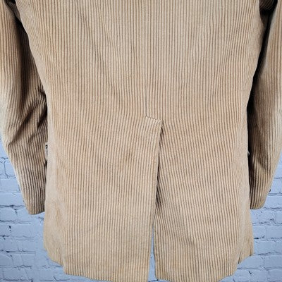 VTG Meisterklassse Tan Corduroy 3 Button Vented Blazer Sport Coat Size 38