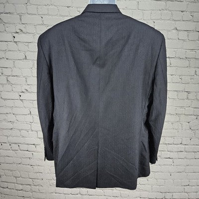 Jos A Bank Black 100% Signature Collection Button Notch Blazer Sport Coat 46R