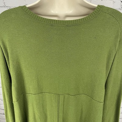 NWD Westbound Green Knit Ribbed Pullover V Neck Stretch Sweater Size 2X