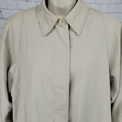London Fog Beige Limited Edition Buttoned Removable Plaid Liner Trench Coat 10R