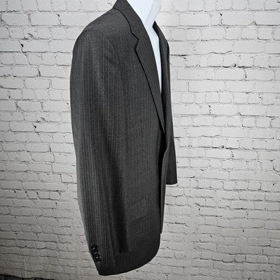 Joseph Abboud Black Label Grey 100% Wool 2 Button Blazer Sport Coat USA 40R